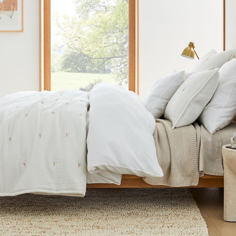 Dreamy Gauze Cotton Coverlet & Pillowcases west elm Australia